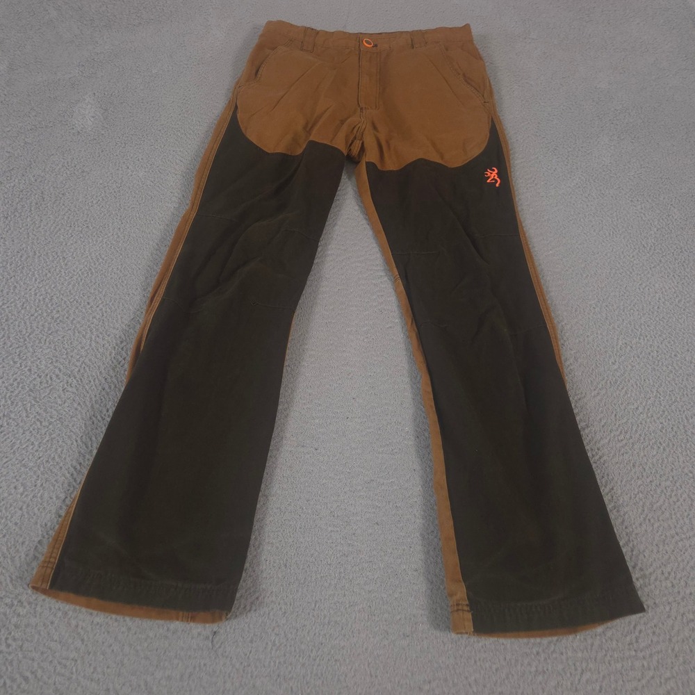 Browning Pants Mens 34x34 Brown Upland Denim Straight Leg Two Tone Reinforced